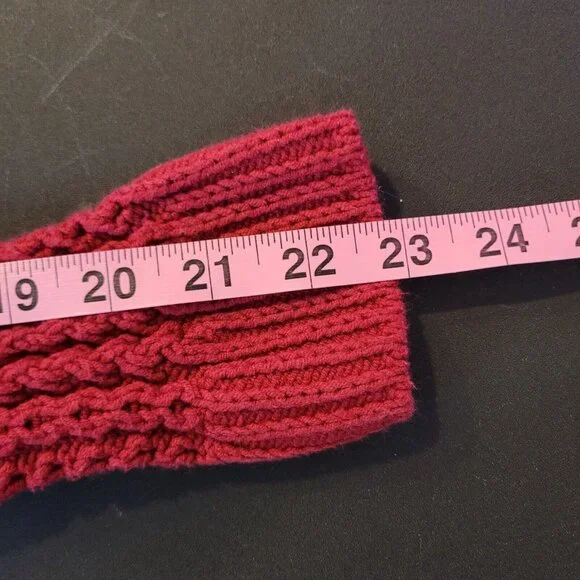 Charter Club Sweater Womens Small Red Cable Knit V-Neck Button Collar - Picture 5 of 7